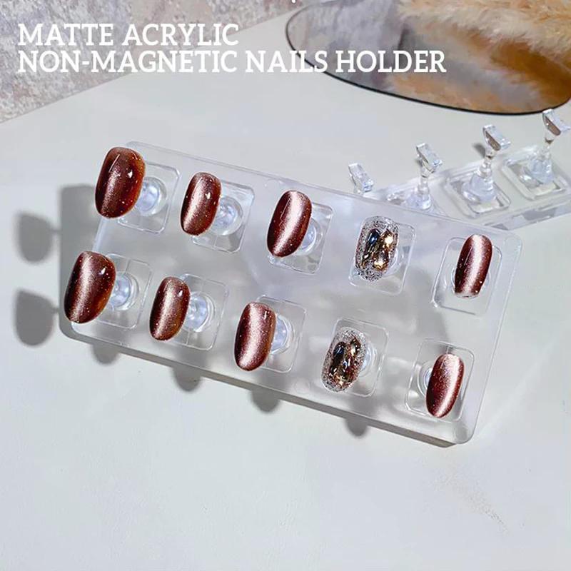 1 Set Non-Magnetic Nail Display Acrylic Nail Display Stand Tips Holder Nail Practice Stand Fingernail DIY Manicure Stand Tools