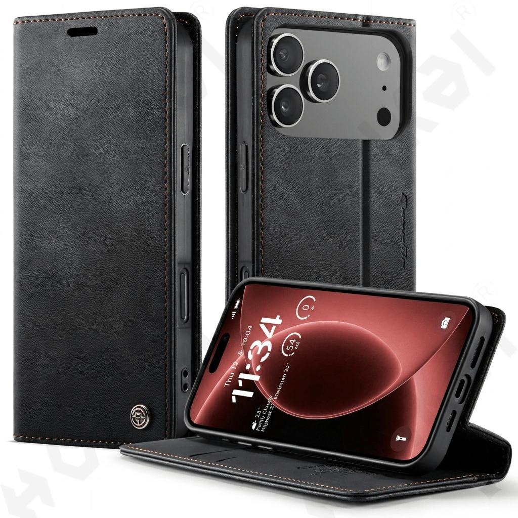 Case For iPhone 18 Pro Max 4G 5G 2026 Wallet Case PU Magnetic Folio Cover With Card Holder Kickstand TPU Shockproof Durable
