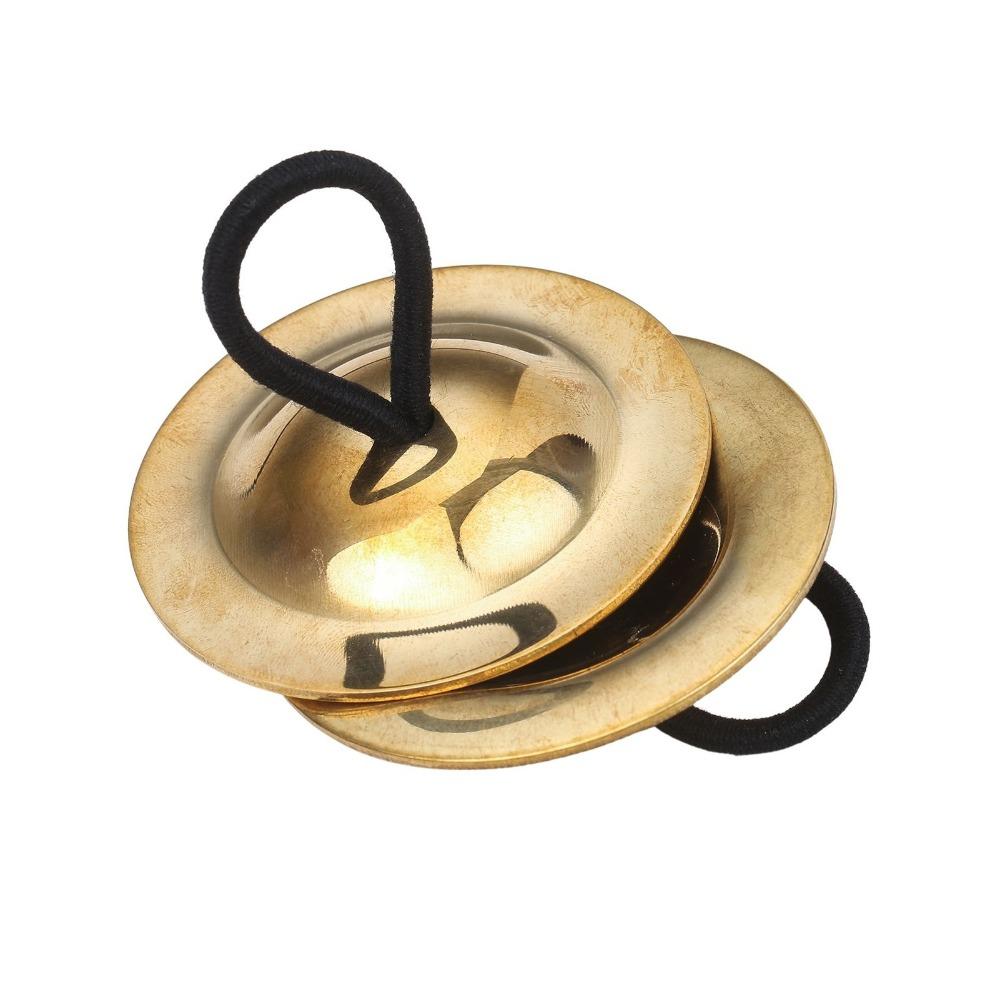 2 Pairs Gold Color Belly Dancing Cymbals Lightweight Hand Cymbals Finger Cymbals For Belly Dance