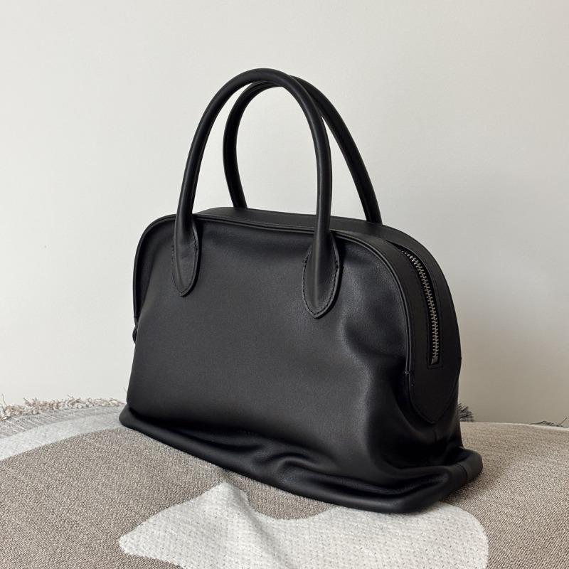 THE * RO New Shell Bag Top Cowhide Agnes Bowling Folded Bag Retro Handheld Girl Bag