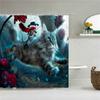 Cat Shower Curtains Bathroom Shower Curtain Cute 3D Fabric Shower Curtain With Hooks Funny Waterproof Shower Curtain Or Mat