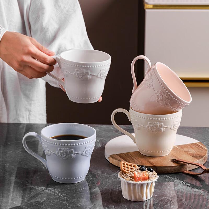 Deou Star Light French Embossed Ceramic Mug