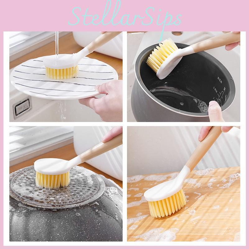 Handle Plastic Nonslip Scrub Brush For Pots Pans And Kitchen Utensils Tools