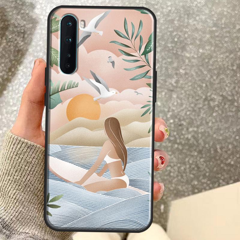Surfboard Surfing Surf Girl Case For OnePlus 15 15R 13 13R 13T 12 12R 11 10 10R 10T 8T Nord CE 5 4 2 3 Lite N20 N30 Coque