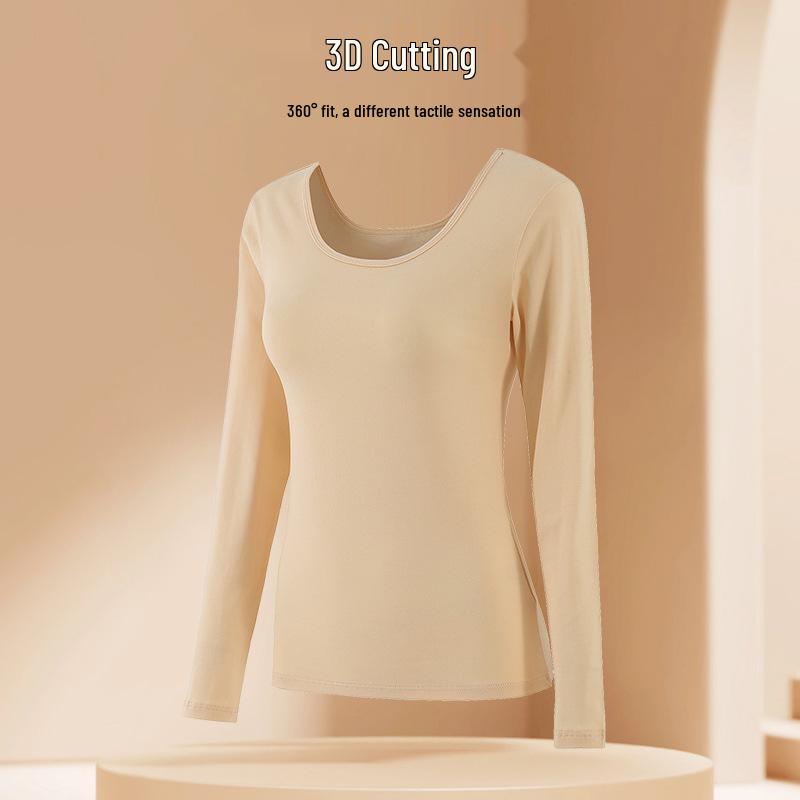 Women's Pure Cotton Long-Sleeve Top: Thin Autumn/Winter Base Layer, Warm Lycra Cotton Sweater
