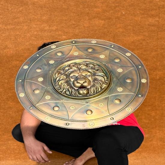 60,96 cm Cavaleiro Leão Escudo Autêntico Réplica de Armadura para Cosplay LARP Pronto para Batalha Escudo de Exibição Halloween Natal Ideia de Presente