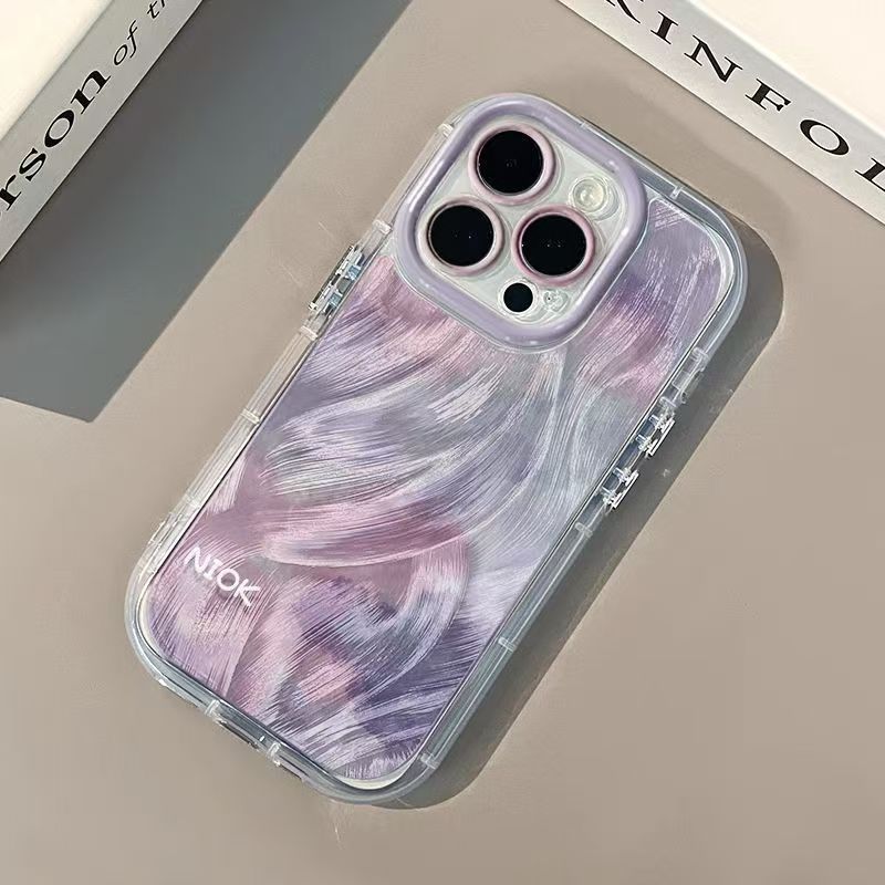 Colorful Graffiti Feather Gauze Suitable for Apple 16/15/14 Huawei Honor Xiaomi Phone Case 13 Pro Max Full Coverage