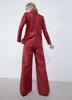 Soft Lambskin Leather Handmade Formal Red Women's Leather Blazer New Genuine