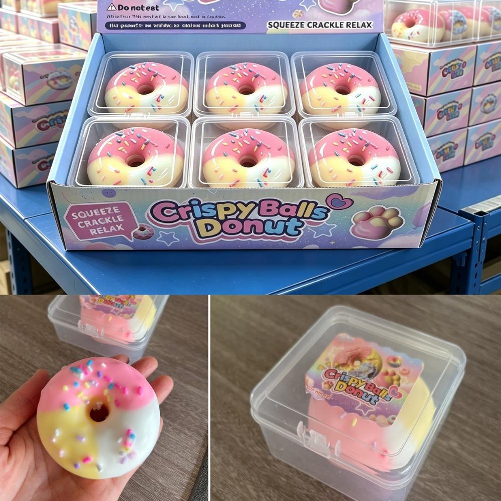 Donut Wax Cracking Squeeze Cat Paw Crispy Feel Squishy Creative Crunch Squishy Toy Student Prize