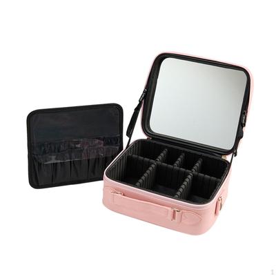 Organizzatore Porta Trucchi in Pelle PU Porta Cosmetici Divisori Regolabili Valigetta per