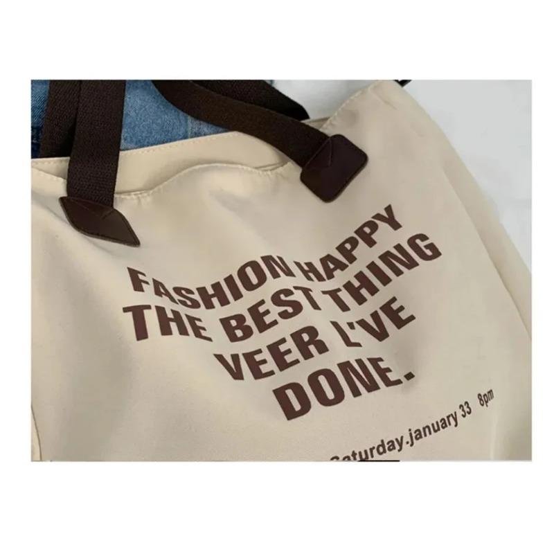 Multifunctional Chest Bag Fashion Trend Large Capacity Canvas Shopping Tote Bag Single Shoulder Bag Class Artistic Handbag 1Pc