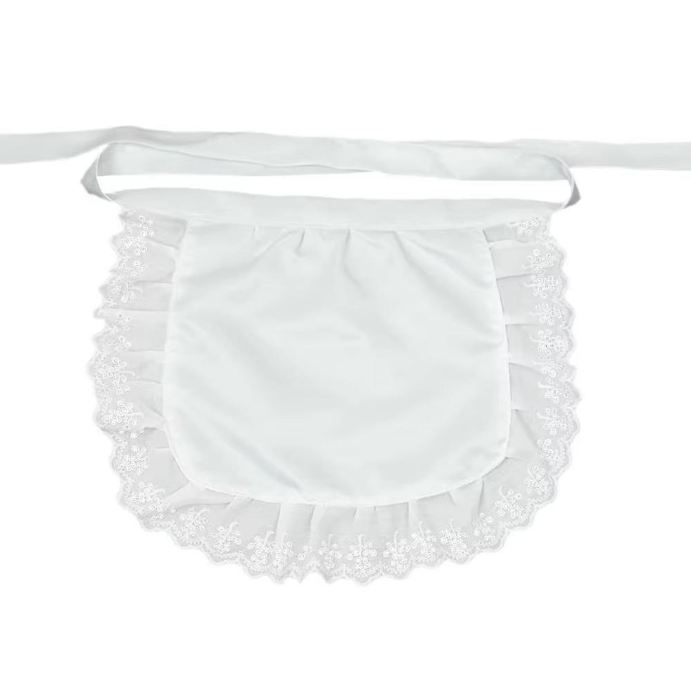 Sexy Lace Maid Apron Black White Short Waist Apron New Half Waist Apron  Home Work