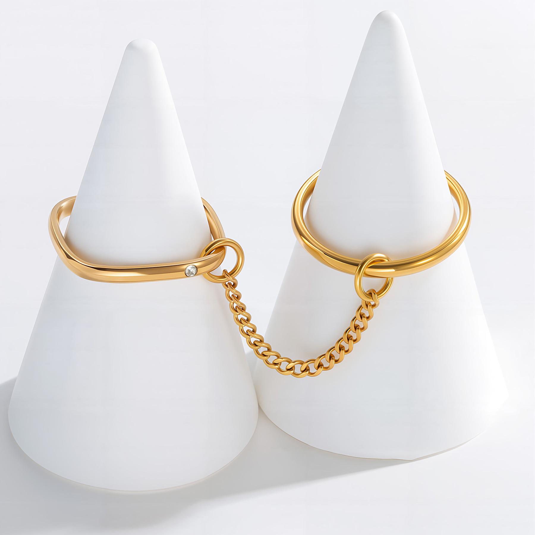 

Европейско-американское штабелируемое кольцо на палец из титановой стали - Нишевый дизайн Size 10