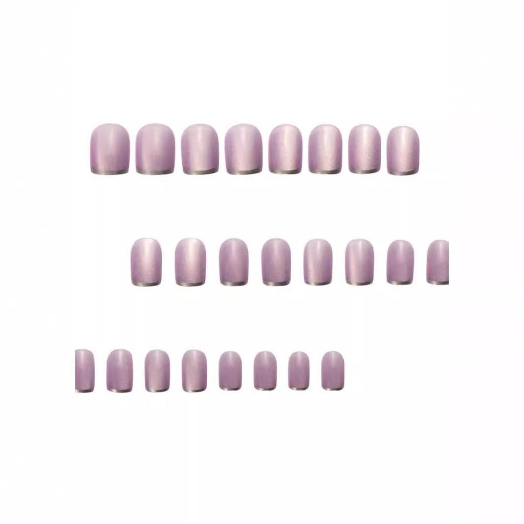 Kurze Ballett Cat-Eye Aufklebenägel: Niedliche, frische und hochwertige abnehmbare Nagelaufkleber