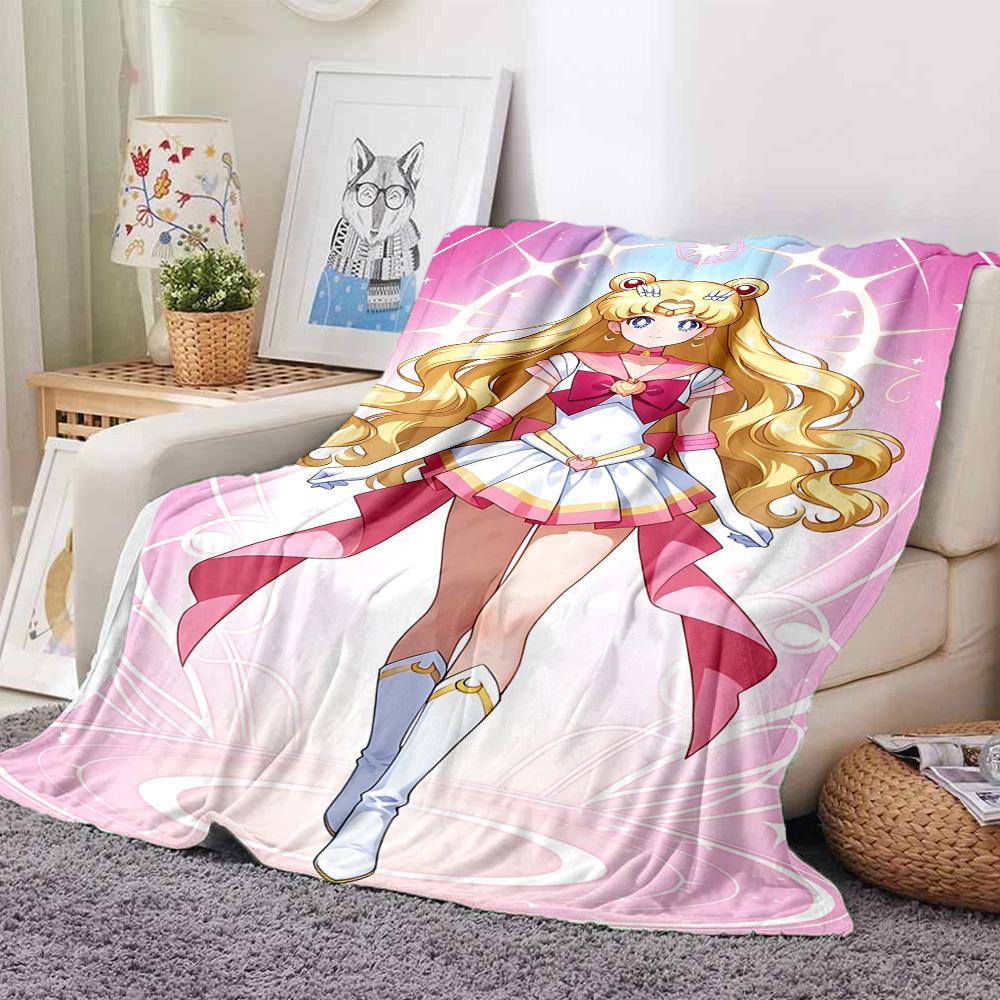 1pc Sailor Moon Flannel Blanket [Cozy Throw Blanket] For Sofa, Bed, Travel, Camping, Livingroom, Office, Couch, Chair, And Bed