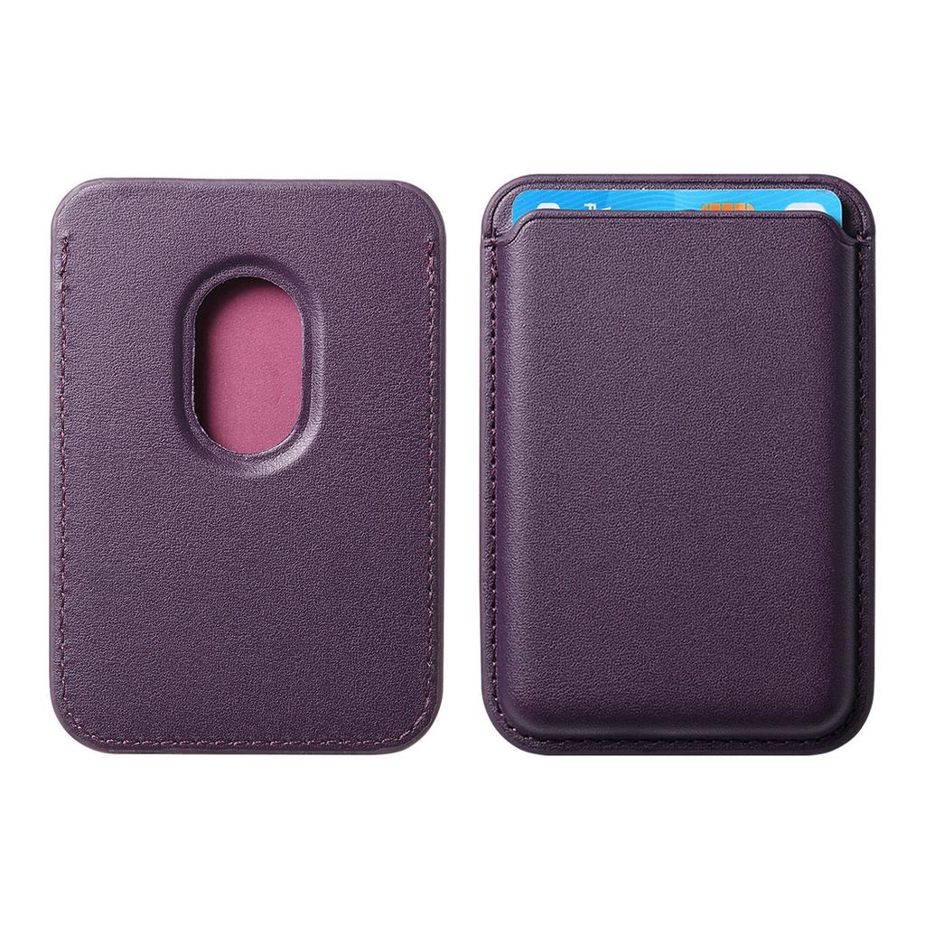 Official magnetic leather card bag, suitable for iPhone16 back sticker Magsafe magnetic card sleeve, plain leather Apple wallet.
