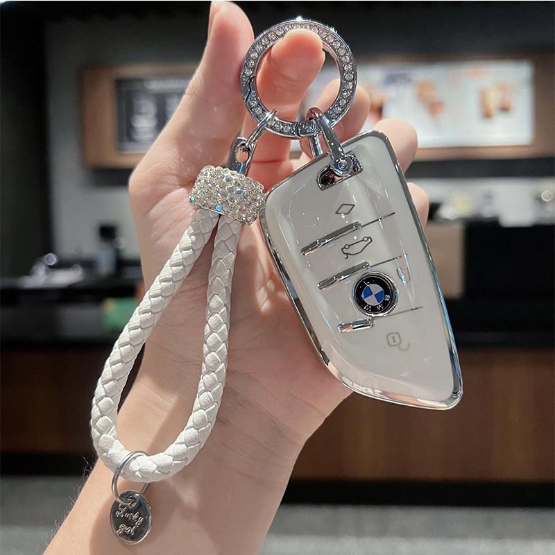 BBKC8 For BMW 1 3 5 7 Series X1 X3 X4 X5 F10 F15 F16 F20 F30 F18 F25 M3 M4 E34 Key Case Cover Alloy Shell Holder Keychain Accessories