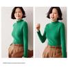 Women's Striped Cashmere Sweater - Autumn/Winter, Half-High Neck, Slim-Fit, Knitted Base Layer