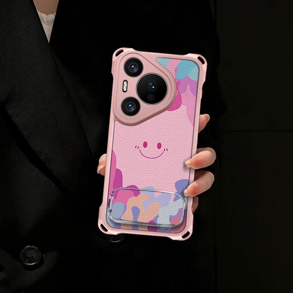 Smiley Face Is Suitable for Huawei P80 Mobile Phone Case P70 Makeup Bracket P60Pro Lanyard P50 Light Luxury P40 Anti-drop Case