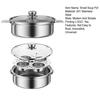 Stainless Steel Steamer Pot 4-Person Capacity Stew Pot for Porridge Soup Induction Cooktop Compatible Heat-Resistant Hard Boiled Egg Cooker