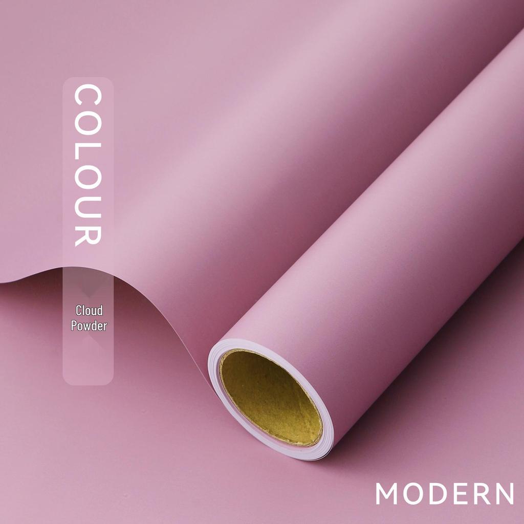 Korean Style Matte Floral Wrapping Paper - Morning Mist Roll, Skin-Feel, Waterproof.