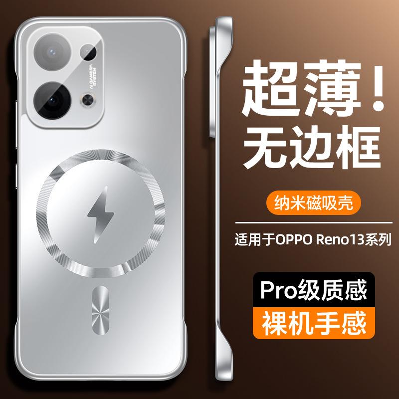 The Dazzling Gold Frameless Magnetic Phone Case Is Compatible with OPPO RENO14 Full-coverage Lens Protector and FIND X8 Ultra-thin Matte Finish
