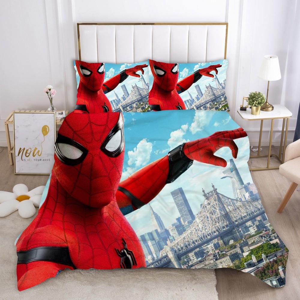 Marvel Comics Spider Man Anime Povlečení Přikrývka 1009 Polyester Vhodné Pro Děti I Dospělé 3dílná Sada