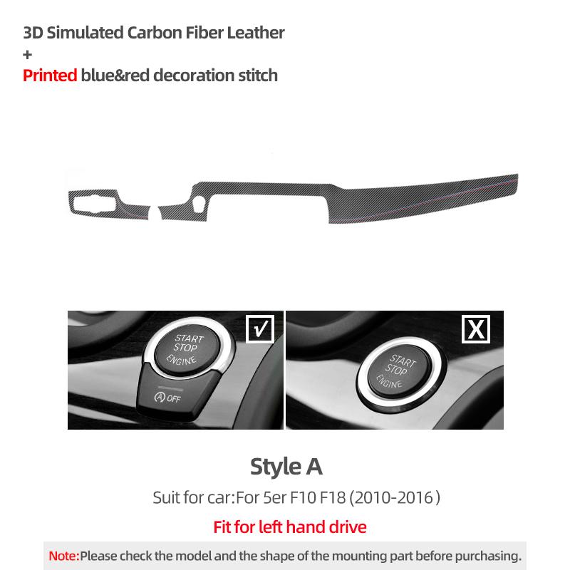 

Dashboard Panel Trim Cover Instrument For BMW F10 F18 Series 5 Made of Alcantara Co-pilot MP Stickers Car Interior Accessories Carbon Leather LHD A