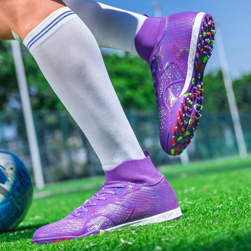 Men's/Women's Soccer Shoes Rubber Soft Sole Short Spikes Artificial Turf Indoor Competition Professional Children's Football Shoes