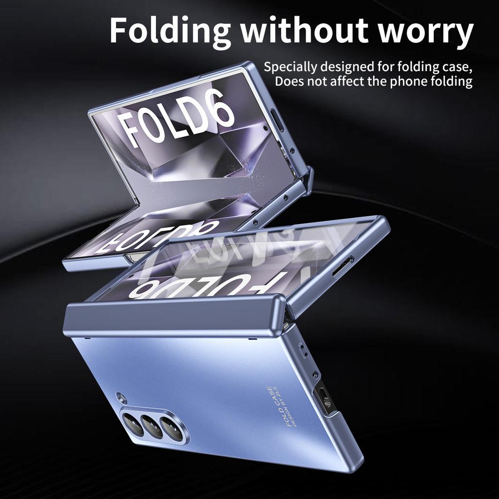 360 Full-Bod Plating Hinge Case for Samsung Galaxy Z Fold 6 Fold 5 Fold 4 Fold 3 Fold 2 Shockproof Armor Matte Protector Cover