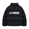Li Ning Casual Sports Stand Collar Letter Print Striped Long Sleeve Down Jacket Unisex Outerwear Black YYMU161-1