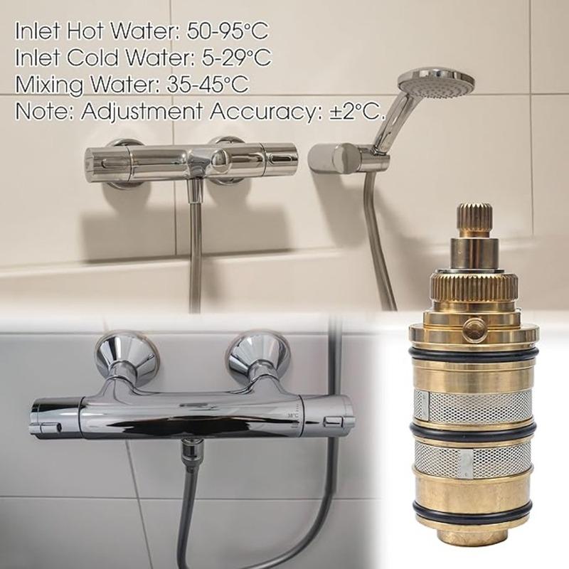 Brass Replacement Thermostatic Cartridge Shower Mixer Valve Bar Repair Kit Bathroom Water Temperature Control Faucet Cartridges