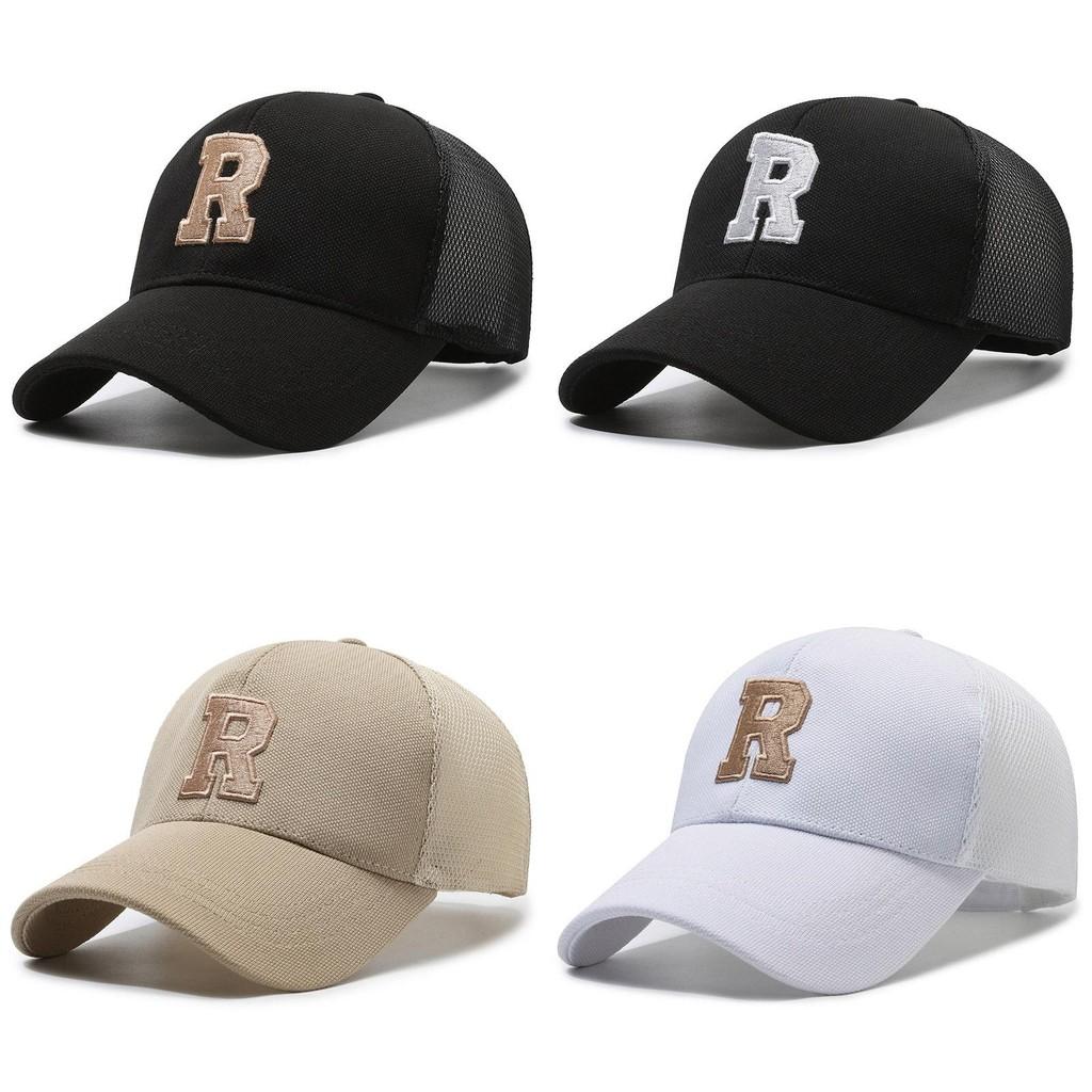 R Embroidery Letter Baseball Cap Adjustable Breathable Outdoors Protection Sun