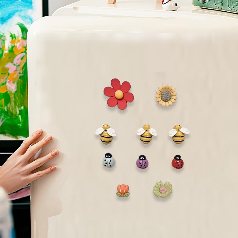 10 PCS/Set Kitchen Magnet Set for Home Decor Refrigerators Floral Bee Fridge Magnets Set Nature-Inspired Fridge Magnet Collection