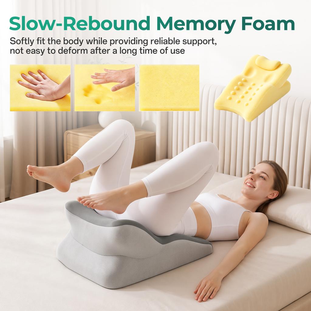 Sex Pillow for Couples – 27° Intimate Wedge Pillow, Memory Foam, for Intimate Positions & Sex Positions, Washable, Couple Pillow, Grey