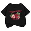 Y2k Strawberry Funny T Shirts 90s Short Sleeve Kids Childrens Tshirt Boys Girls Summer Spring Casual Top Tee Shirt