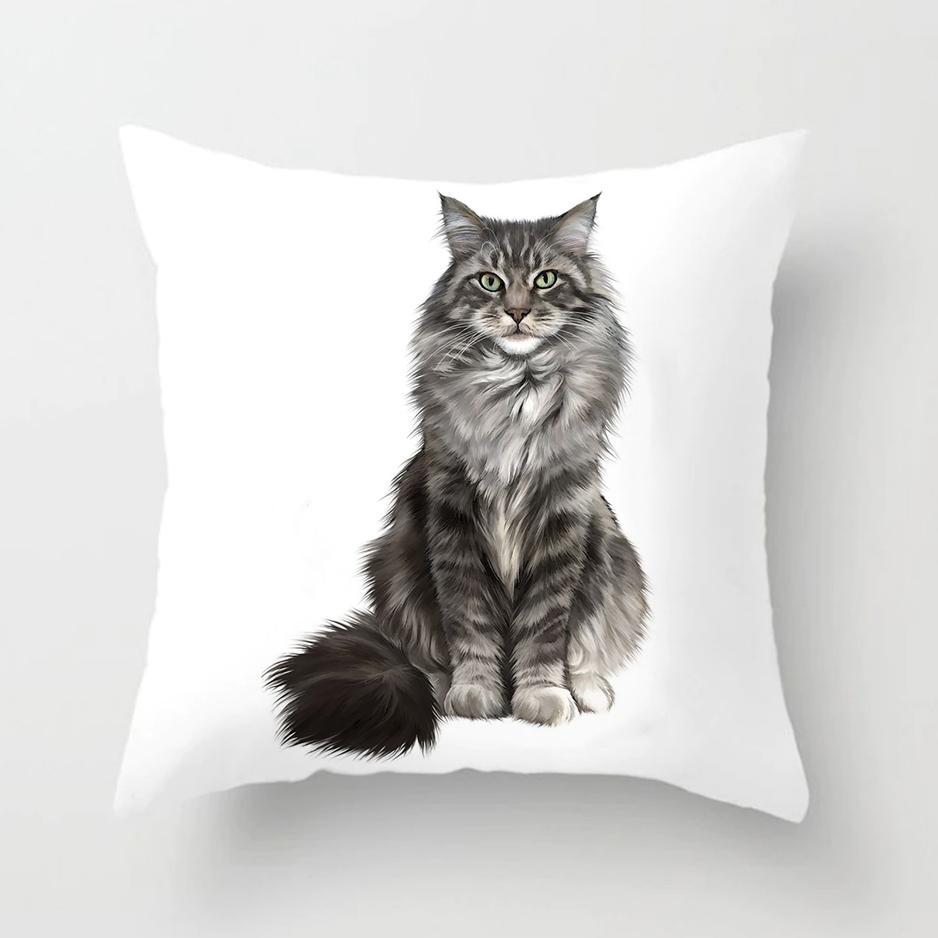 Cute Cartoon Cat Pillow Case Printed Quality Home Decorative Pillows Kids Bedroom Sofa Decor Pillowcase Couch Cushion 45*45cm