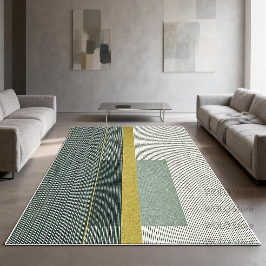 Modern Green Rugs Geometric Living Room Decoration Luxury Bedroom Customizable Carpet Washable Antiskid Study Floor Mat Lounge