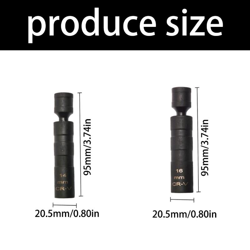 3/8inch Drive 12 Point Thin Wall Magnetic Spark Plugs Wrench 14/16mm Swivels Socket Universal Fit for Car Repair Tool