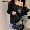 La Chapelle 2025 Women's Relaxed Off-Shoulder Long Sleeve Top