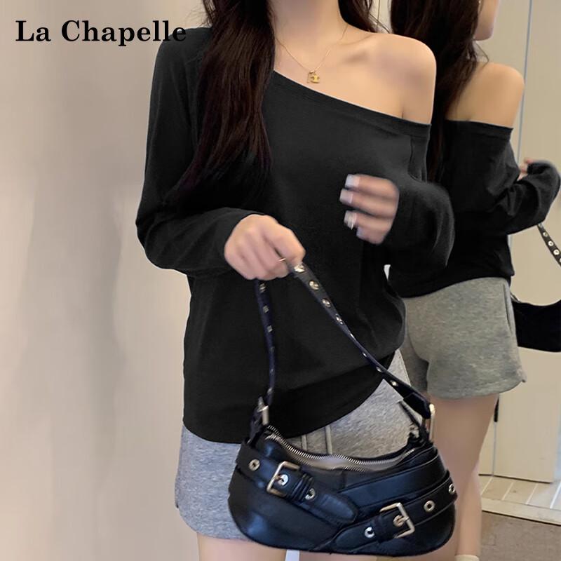 La Chapelle 2025 Women's Relaxed Off-Shoulder Long Sleeve Top