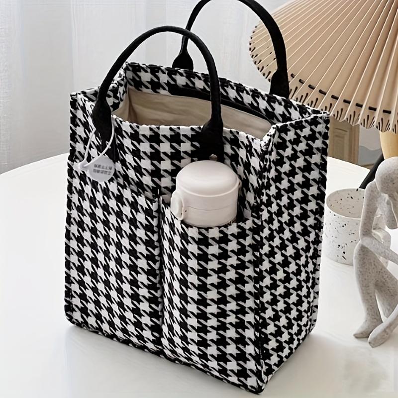 Fashionable And Minimalist Women Tote Bag Plaid Color-Block Bucket Bag, Stylish for Commuting, Hand Bag