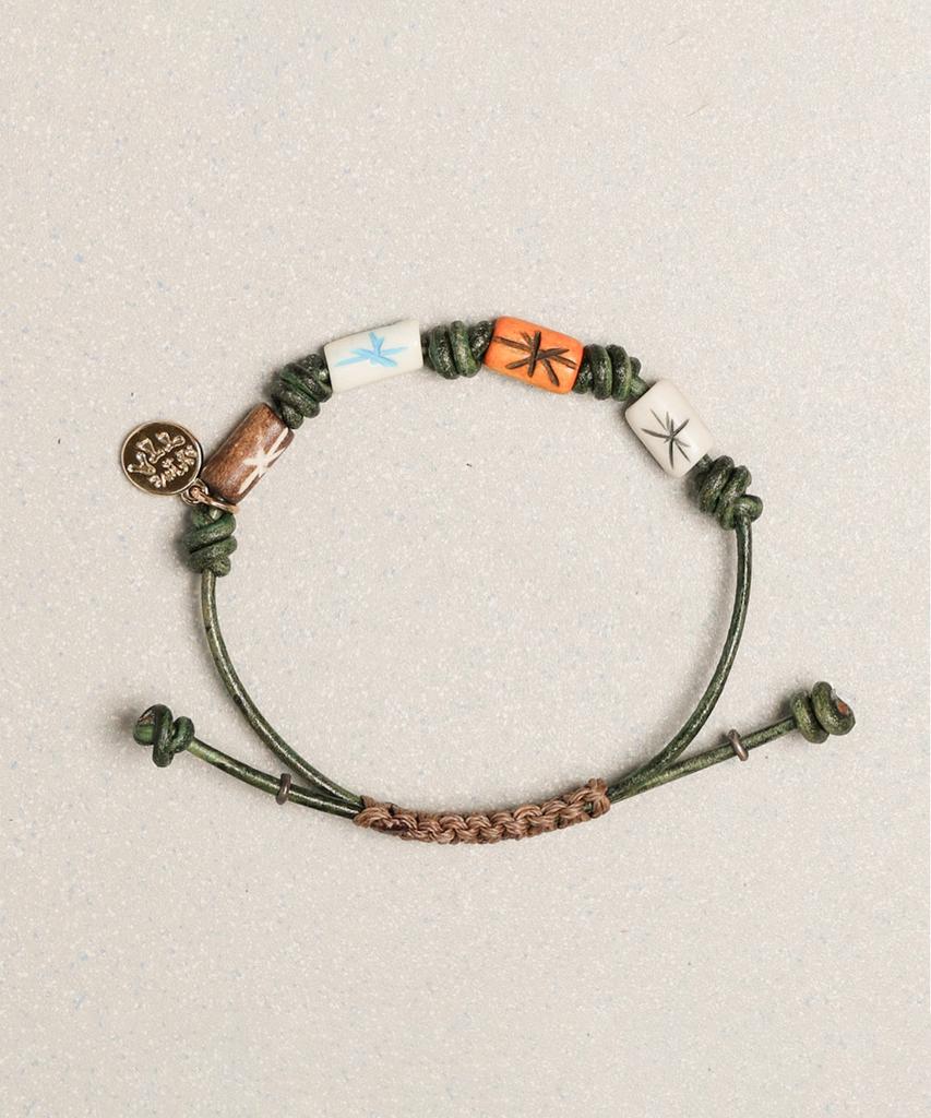 Towtow Archive Ethnic Sun Bracelet Green