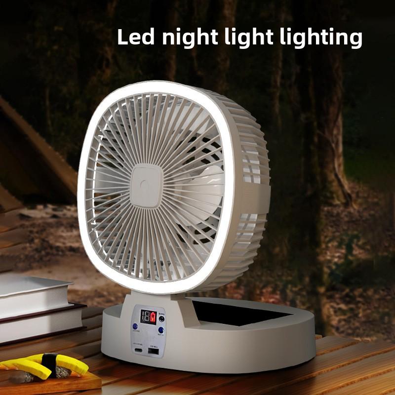 Indoor Outdoor Camping Fan Solar Rechargeable Long Life Wireless Portable Lighting Fan