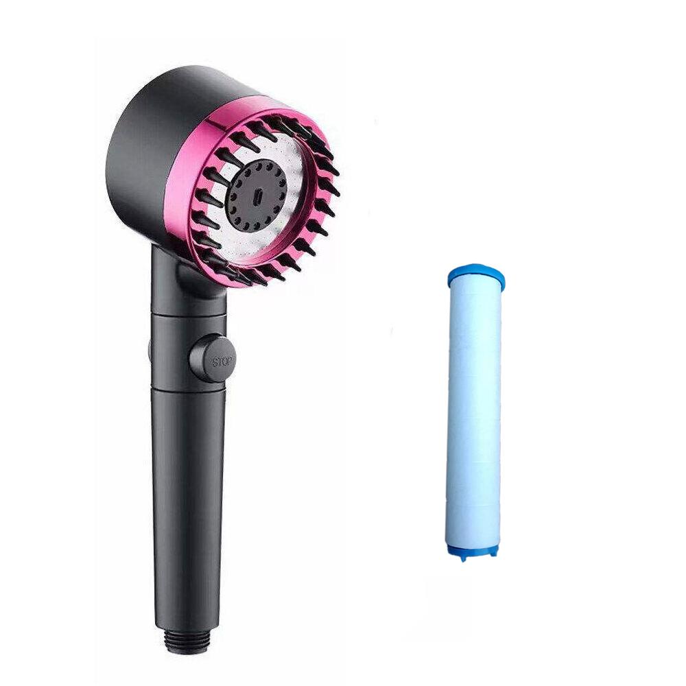 3 Modi, einstellbar, leistungsstarker Booster, wassersparende Sprühduschdüse, Badezimmer-Duschfilter, SPA-Dusche, austauschbare Filter, EIN/AUS-Knopf-Duschkopf