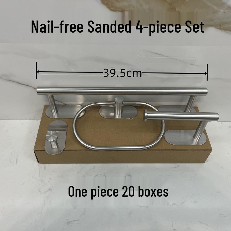 Stainless Steel No-Drill Wall-Mounted Towel and Toilet Paper Holder