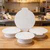 Set of 5 Nonslip Plastic Cake Stands with Textured Bottom ABS Texture for Firm Cake Positioning During Parties and Event