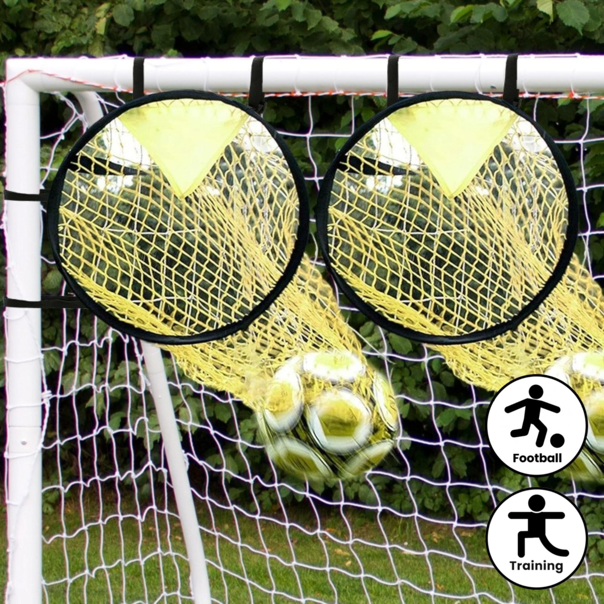 2pcs Soccer Training Shooting Net Equipment Football Training Target Net Goal Youth Free Kick Practice Shooting Soccer Topshot 2pcs