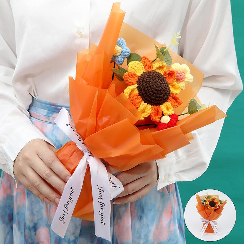 

Teacher s Day Crochet Sunflowers Bouquet Knitted Puff Flower Knitted Flowers Valentine s Day Gifts