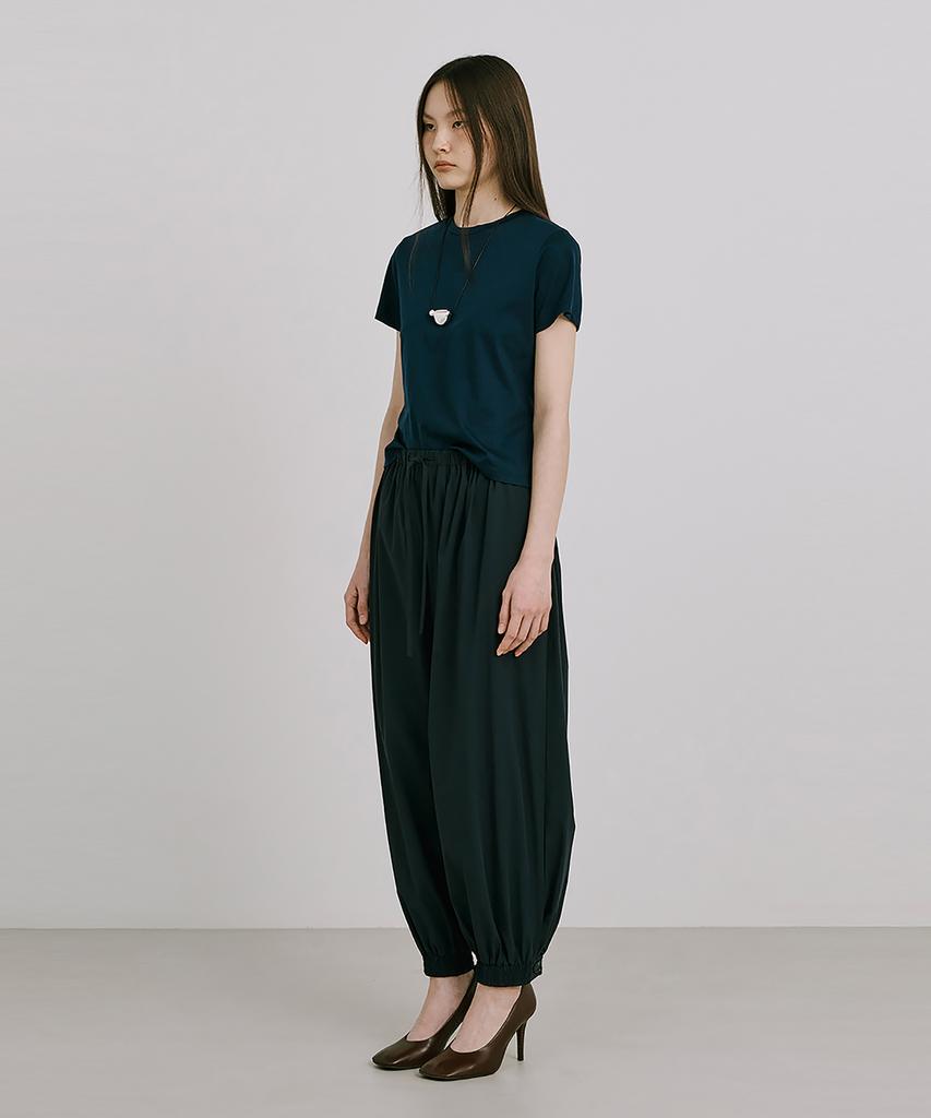 WNDERKAMMER Shirred Moon Jar Pants_Navy